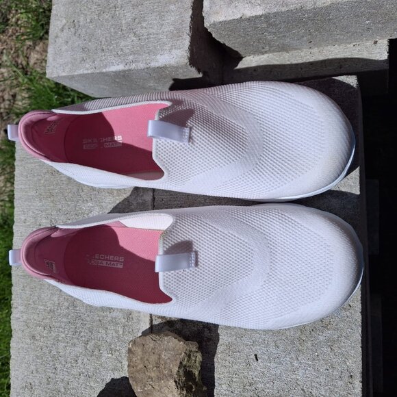 Skechers Go Walk Women's 9 Classic Jasmine Bliss Shoes Slip On White - Picture 4 of 14